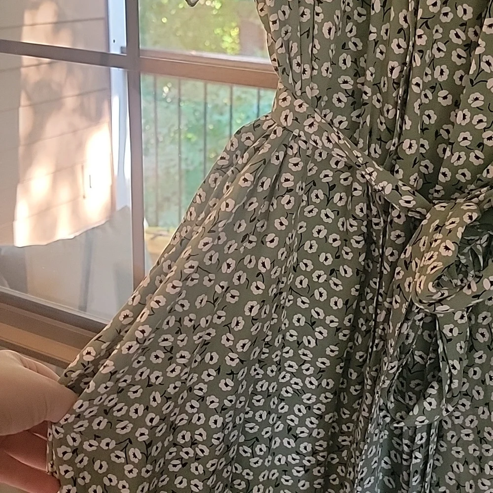 Green floral tunic dress - Picture 3 of 4